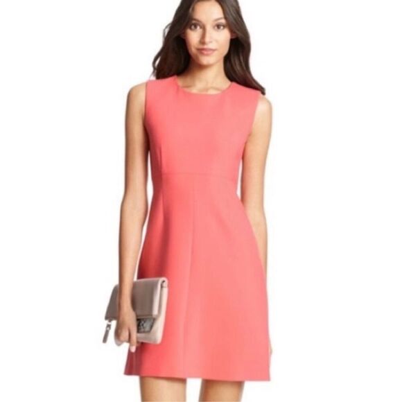 Diane Von Furstenburg Carrie Dress in coral pink sz 6 Barbie formal party classi - Picture 1 of 9
